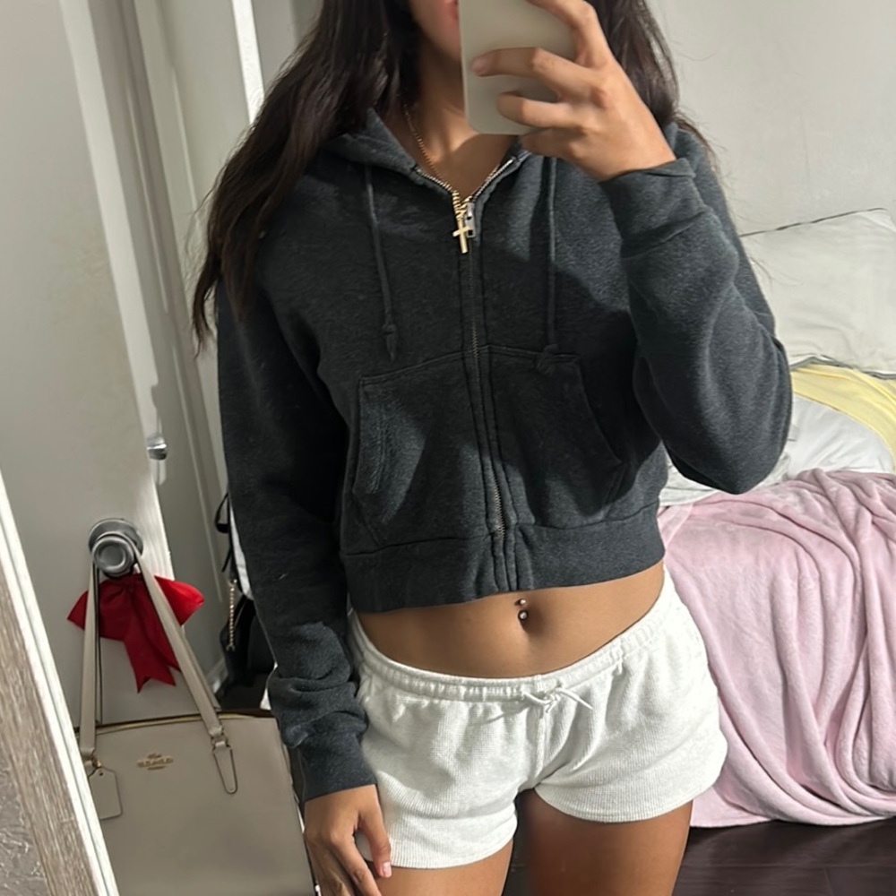Dark Gray Cropped Jacket